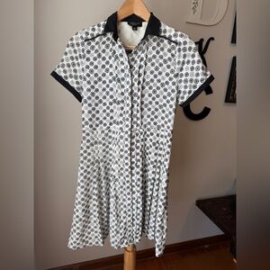 Jason Wu Target Black White Bicycle Pleated Shirt Dress Size XS Short Sleeve Mod